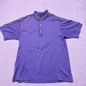 Bobby Jones Collection Mens Polo Shirt Purple Geometric Pattern Short Sleeve Med